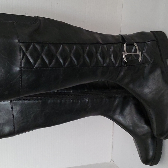 Life Sdride Women's black Faux leather wide Calf boots Size; 5M - Picture 7 of 10